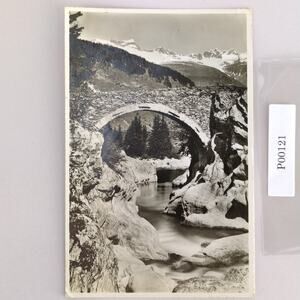 Vintage 1950s Postcard Curaglia Alte Romerbrucke Switzerland Roman Bridge